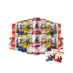 Polish Mixed Cans Party Pack -Piast/Bosman/Krolewskie/Harnas/Kasztelan/Tatra 24 x 500ml cans