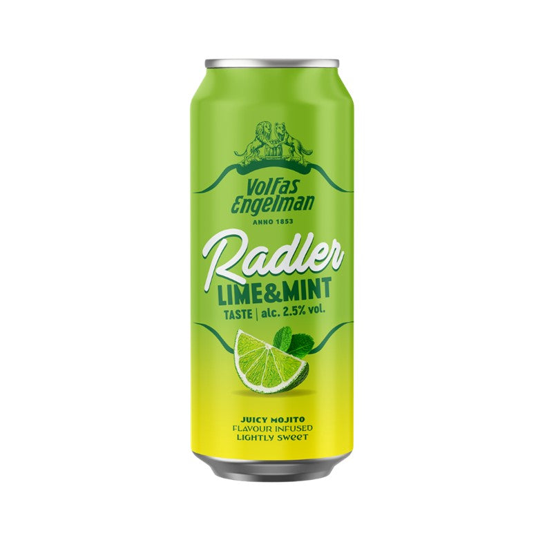 Volfas Engelman Lime & Mint Radler 2.5% abv 24 x 500ml cans